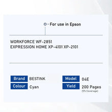 Load image into Gallery viewer, Bestink 04E 04 E Black Cyan Magenta Yellow Color Ink T04E Bestink.sg