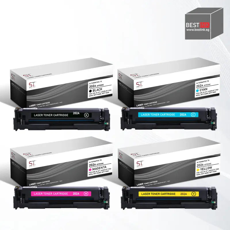 Bestink 202A High Quality Black Cyan Magenta Yellow Toner Cartridge Bestink.sg