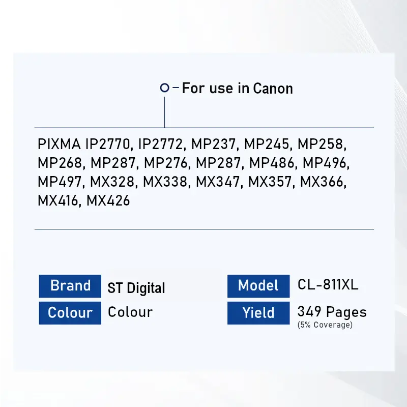 Bestink PG-810XL CL-811XL Black Cyan Magenta Yellow High Yield Ink Cartridge Bestink.sg