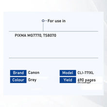 Load image into Gallery viewer, Bestink Black Cyan Magenta Yellow Grey PGI-770XL PGBK CLI-771XL 770XL 771XL High Yield Color Ink Bestink.sg