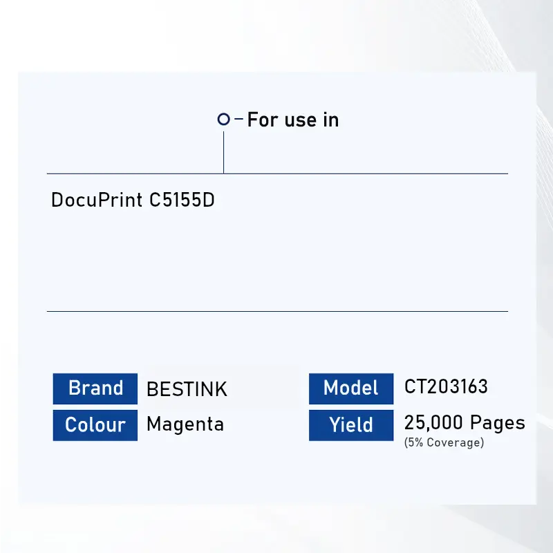 Bestink CT203161 CT203162 CT203163 CT203164 Toner for use in Docuprint C5155D 5155D Bestink.sg