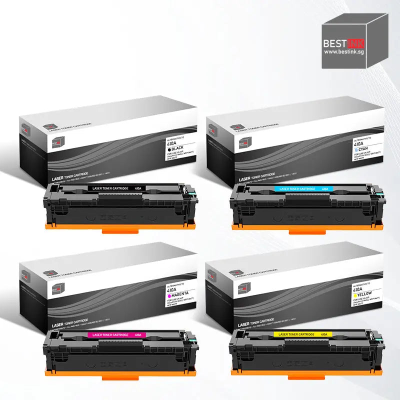 Bestink 410A Black Cyan Magenta Yellow Toner Cartridge CF410A CF411A CF412A CF413A Bestink.sg