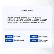 Load image into Gallery viewer, Bestink Black Cyan Magenta Yellow Grey PGI-750XL PGBK CLI-751XL 750XL 751XL High Yield Color Ink Bestink.sg