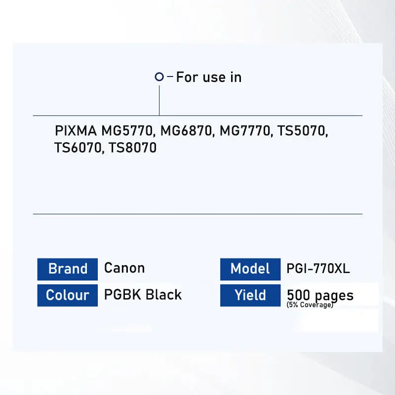 Bestink Black Cyan Magenta Yellow Grey PGI-770XL PGBK CLI-771XL 770XL 771XL High Yield Color Ink Bestink.sg