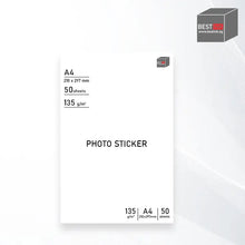 Load image into Gallery viewer, Bestink High Quality Inkjet Self Adhesive Sticker Photo Paper A4 210x297mm Photo Paper 135gsm 50 sheets Bestink.sg