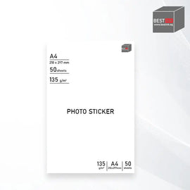 Bestink High Quality Inkjet Self Adhesive Sticker Photo Paper A4 210x297mm Photo Paper 135gsm 50 sheets Bestink.sg
