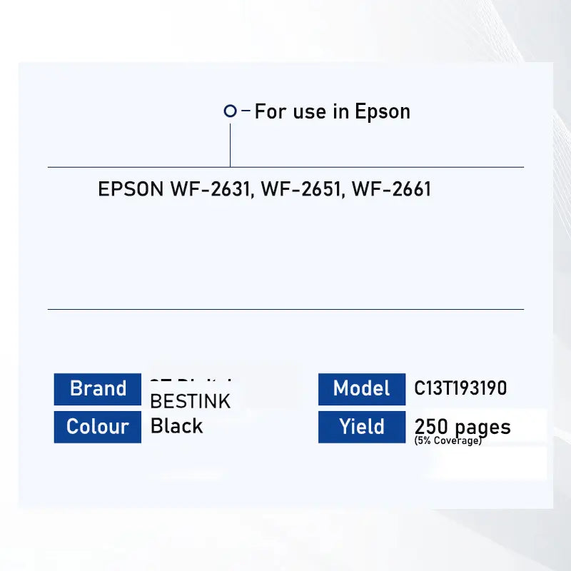 Bestink T193 193 Black Cyan Magenta Yellow Color Ink T1931 T1932 T1933 T1934 C13T193190 C13T193290 C13T193390 C13T193490 Bestink.sg