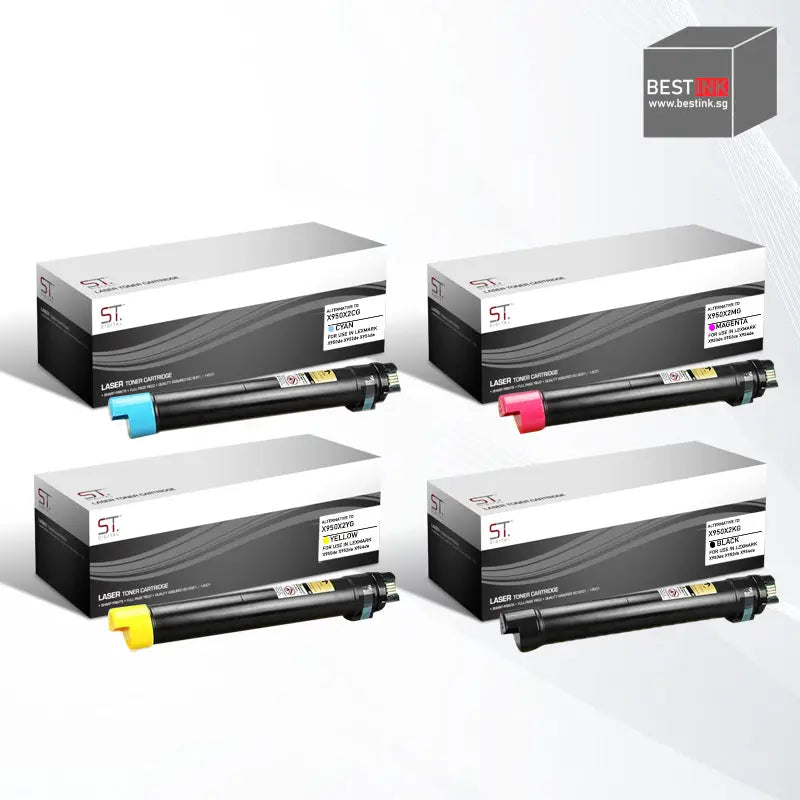 Bestink X950X2 Extra High Yield Black Cyan Magenta Yellow Toner Cartridge X950X2KG X950X2CG X950X2MG X950X2YG Bestink.sg