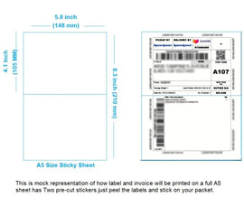 Bestink A5 High Quality Pre Cut Sticker Paper for Waybill Printing 50pcs 100pcs Bestink.sg