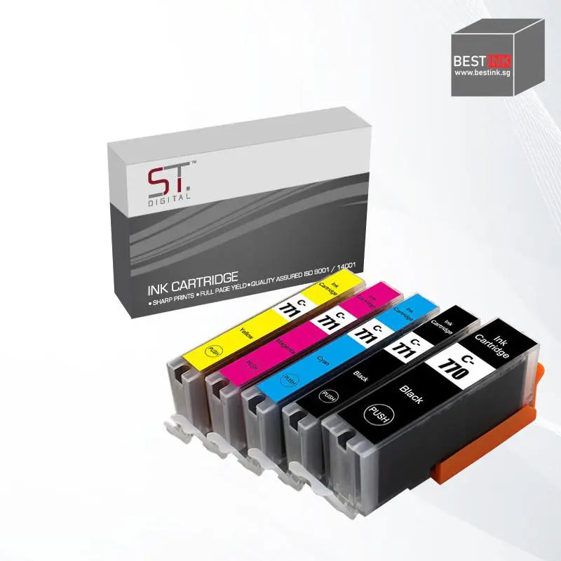 Bestink Black Cyan Magenta Yellow Grey PGI-770 PGBK CLI-771 770 771 High Quality Color Ink Bestink.sg